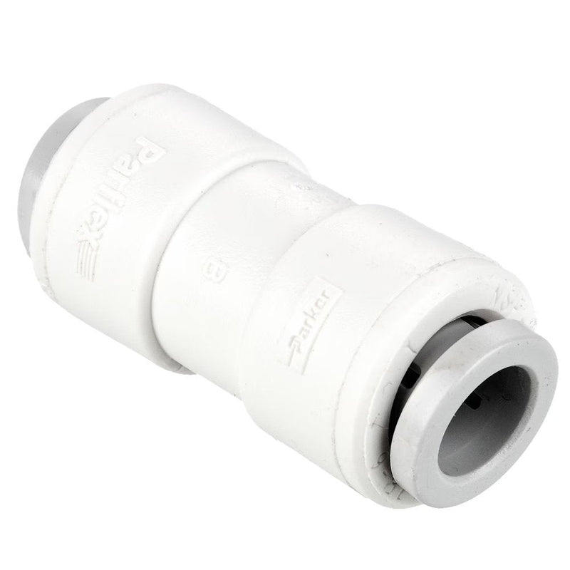 PP4UC4 by Parker | TrueSeal™ Tube to Tube Union Fitting | 1/4" Push-to-Connect | 1.49" Length | Straight | White | Polypropylene