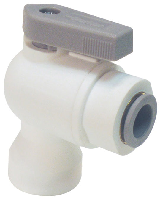 PP6VFE6-MG by Dixon Valve | TrueSeal™ Ball Valve | Female 90° Elbow | 3/8" Female NPTF x 3/8" Tube OD | Polypropylene