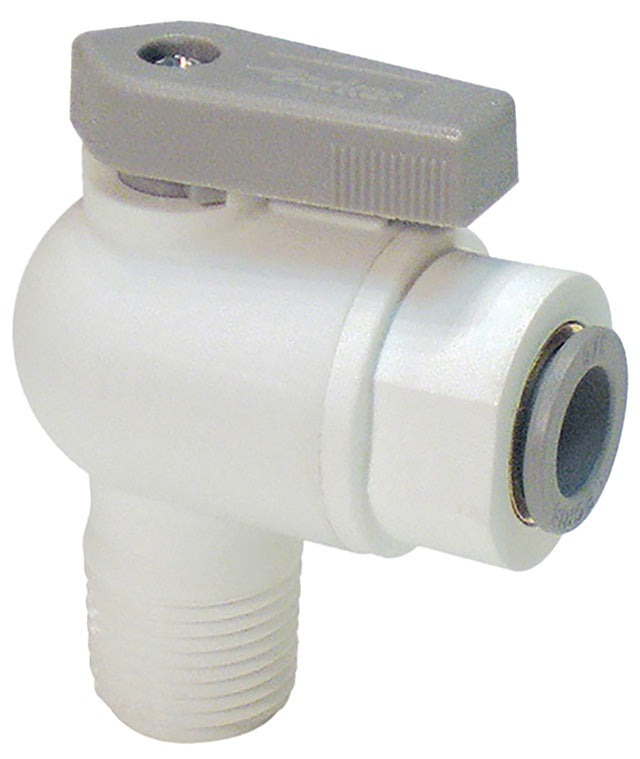 PP4VME8-MG by Dixon Valve | TrueSeal™ Ball Valve | Male 90° Elbow | 1/2" Male NPTF x 1/4" Tube OD | Polypropylene