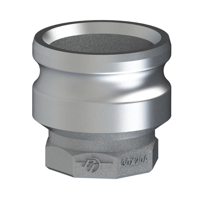 60143020 (30X20A) by PT-Coupling | Reducing Cam & Groove Adapter | Type A | 3" Adapter x 2" Female NPT | Aluminum