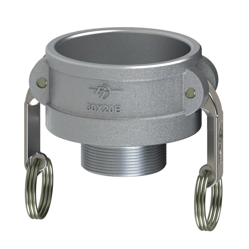 60181520 (15X20B) by PT-Coupling | Reducing Cam & Groove Adapter | Type B | 1-1/2" Coupler x 2" Male NPT | Aluminum/HBS | Buna-N Seal