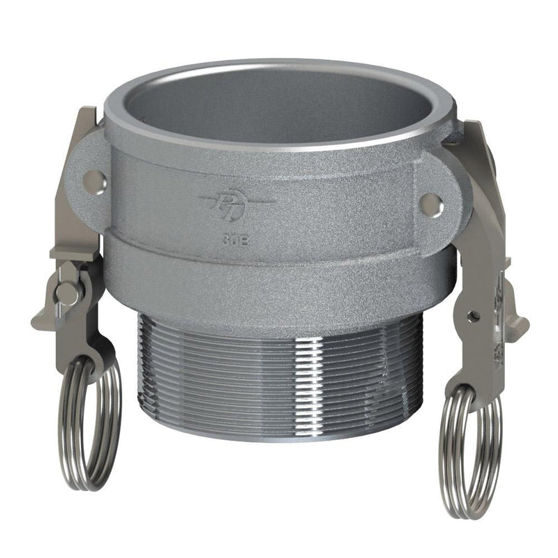 1000210L2 (10B SLII) by PT-Coupling | STA-LOK® II Cam & Groove Adapter | Type B | 1" Coupler x 1" Male NPT | Aluminum/SLS | Buna-N Seal