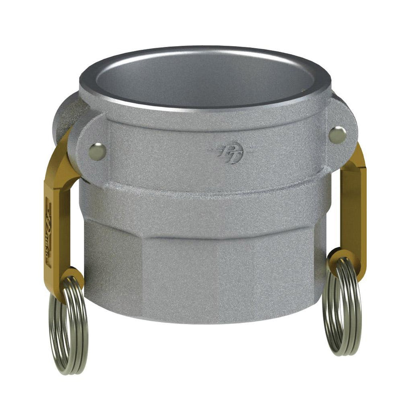 1070440 (40D) by PT-Coupling | Cam & Groove Adapter | Type D | 4" Coupler x 4" Female NPT | Aluminum/HB | Buna-N Seal