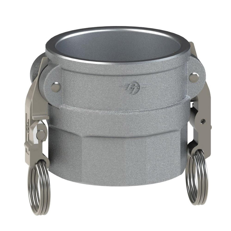 1000450L2 (50D SLII) by PT-Coupling | STA-LOK® II Cam & Groove Adapter | Type D | 5" Coupler x 5" Female NPT | Aluminum/SLS | Buna-N Seal