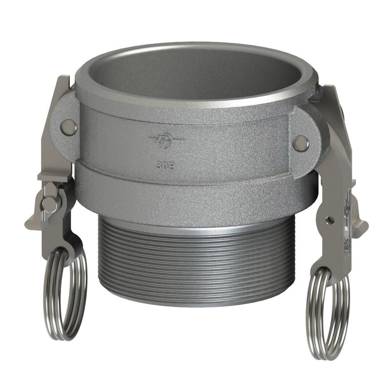 1400240L2 (40B SLII) by PT-Coupling | STA-LOK® II Cam & Groove Adapter | Type B | 4" Coupler x 4" Male NPT | 316 Stainless Steel | Buna-N Seal