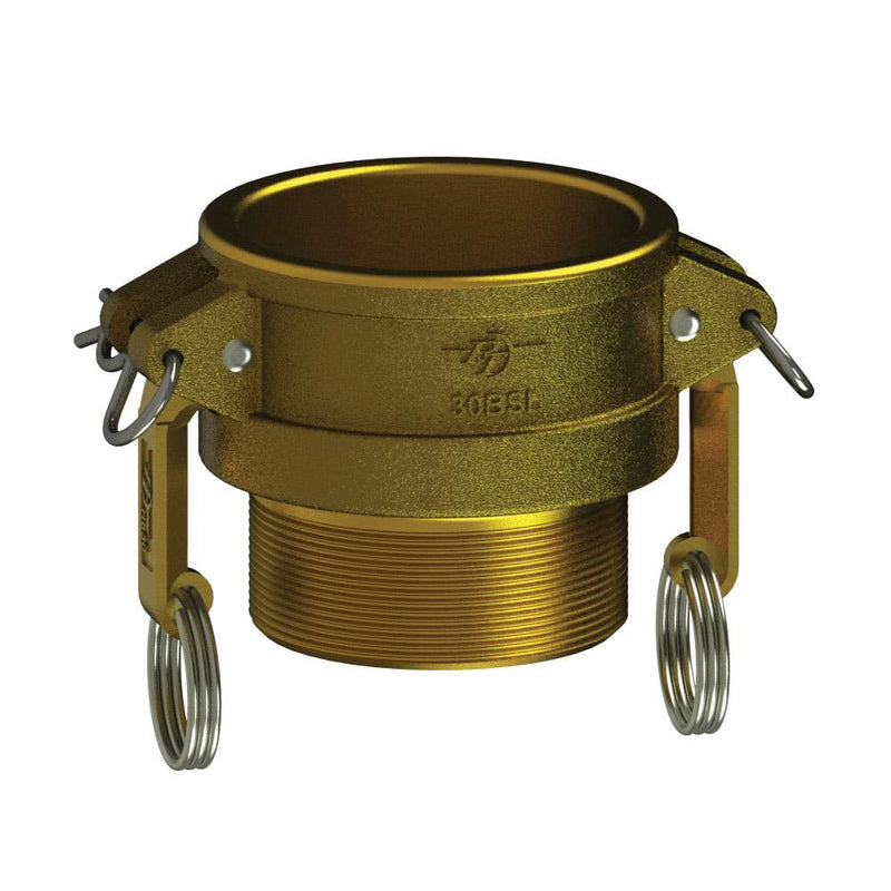 1200220SL (20BSL) by PT-Coupling | STA-LOK Cam & Groove Adapter | Type BSL | 2" Coupler x 2" Male NPT | Brass/HB | Buna-N Seal