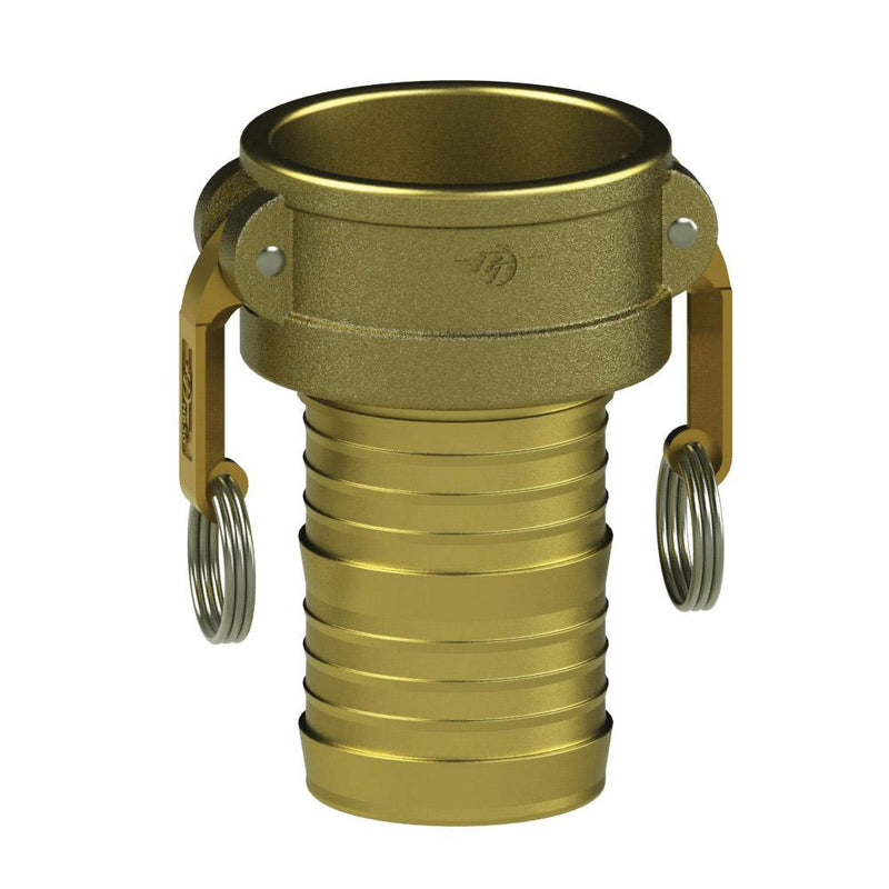 1290340 (40C) by PT-Coupling | Cam & Groove Fitting | Type C | 4" Coupler x 4" Hose Shank | Brass/HBS | Buna-N Seal