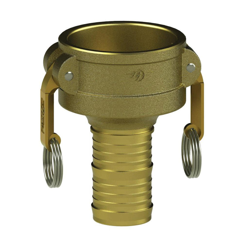 62223020 (30X20C) by PT-Coupling | Reducing Cam & Groove Fitting | Type C | 3" Coupler x 2" Hose Shank | Brass | Buna-N Seal