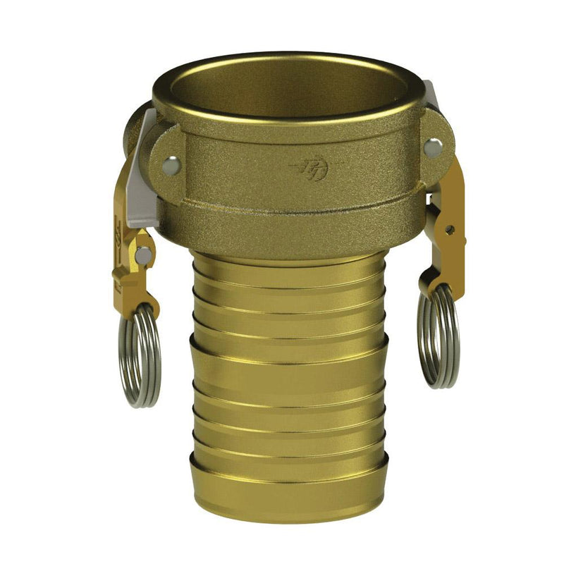1200340L2 (40C SLII) by PT-Coupling | STA-LOK® II Cam & Groove Fitting | Type C | 4" Coupler x 4" Hose Shank | Brass/SLB | Buna-N Seal