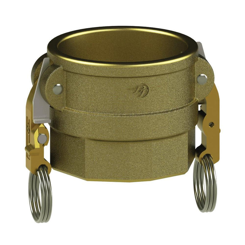1290420L2 (20D SLII) by PT-Coupling | STA-LOK® II Cam & Groove Adapter | Type D | 2" Coupler x 2" Female NPT | Brass/SLS | Buna-N Seal