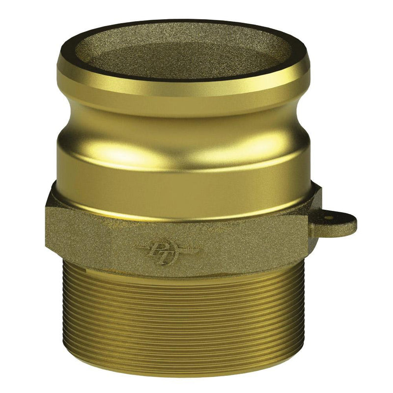 1200615 (15F) by PT-Coupling | Cam & Groove Adapter | Type F | 1-1/2" Adapter x 1-1/2" Male NPT | Brass