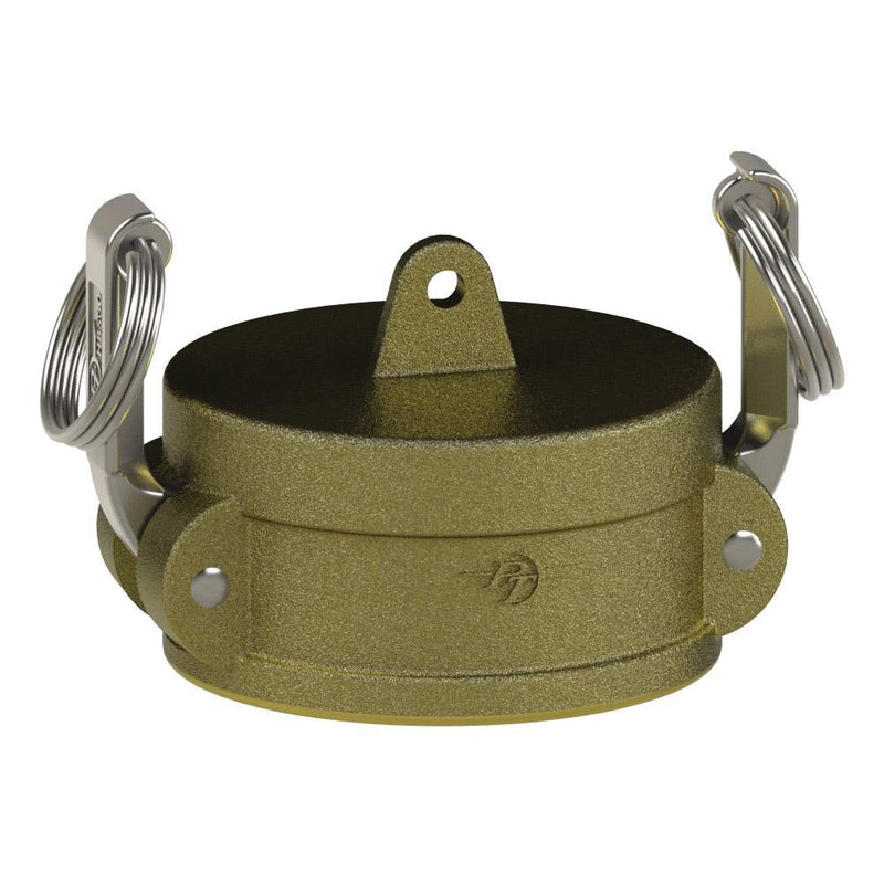 1291125 (25V) by PT-Coupling | Cam & Groove Dust Cap | Type V | 2-1/2" Coupler Dust Cap | Brass/HBS