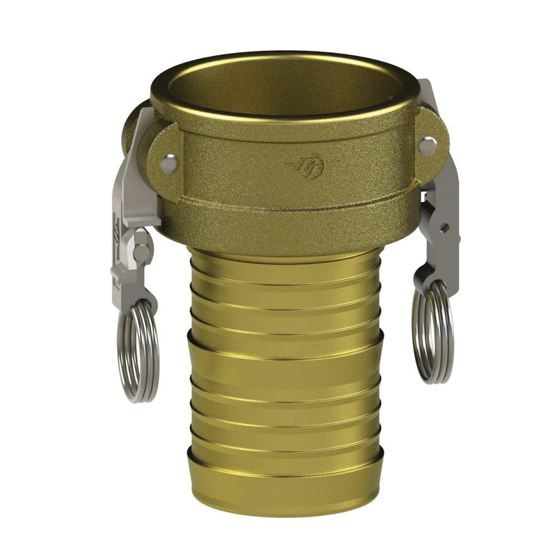 1290320L2 (20C SLII) by PT-Coupling | STA-LOK® II Cam & Groove Fitting | Type C | 2" Coupler x 2" Hose Shank | Brass/SLS | Buna-N Seal