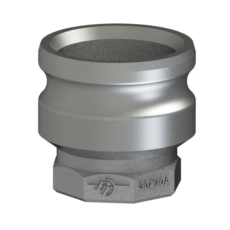 64144030 (40X30A) by PT-Coupling | Reducing Cam & Groove Adapter | Type A | 4" Adapter x 3" Female NPT | 316 Stainless Steel