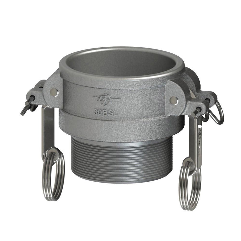 1400230SL (30BSL) by PT-Coupling | STA-LOK Cam & Groove Adapter | Type BSL | 3" Coupler x 3" Male NPT | 316 Stainless Steel | Buna-N Seal