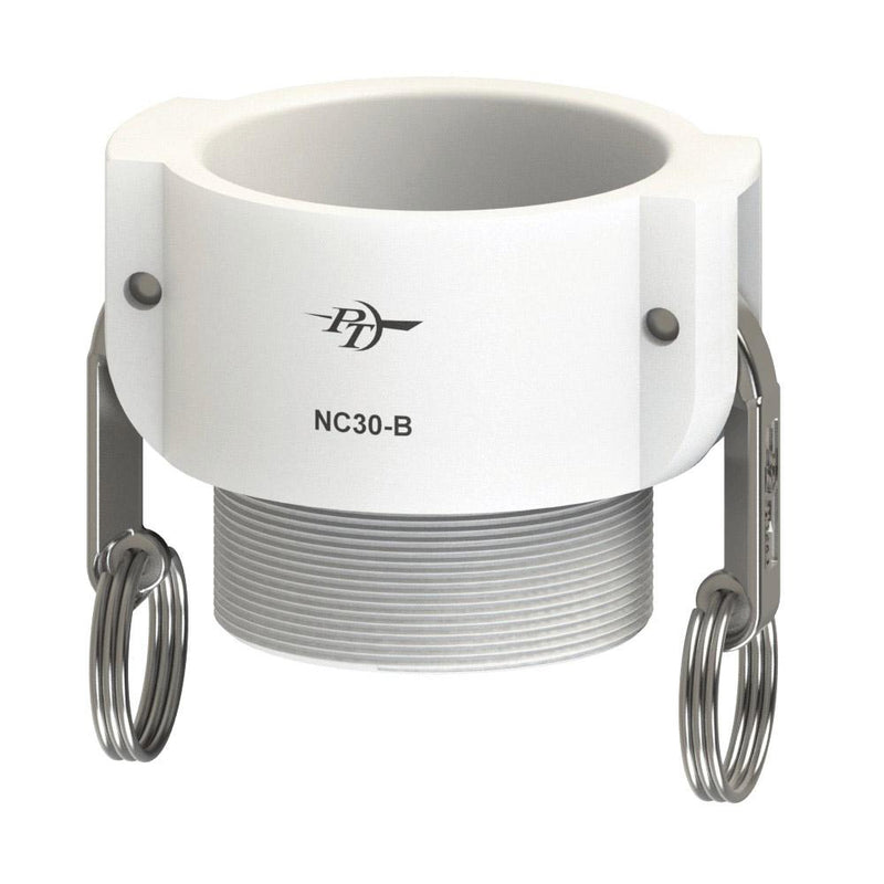 2770220 (20B) by PT-Coupling | Cam & Groove Adapter | Type B | 2" Coupler x 2" Male NPT | Food Grade Polypropylene | Buna-N Seal