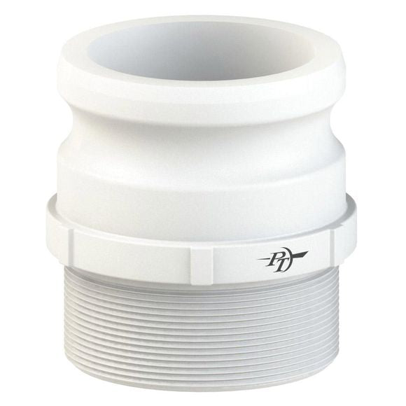 2770615 (15F) by PT-Coupling | Cam & Groove Adapter | Type F | 1-1/2" Adapter x 1-1/2" Male NPT | Food Grade Polypropylene