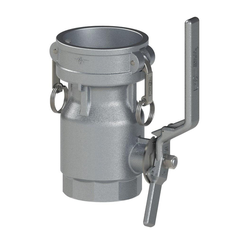40000342V (MD40D) by PT-Coupling | MAXI-DRY® Dry Disconnect Coupler | 4" Coupler x 4" Female NPT | Aluminum | Viton Seal