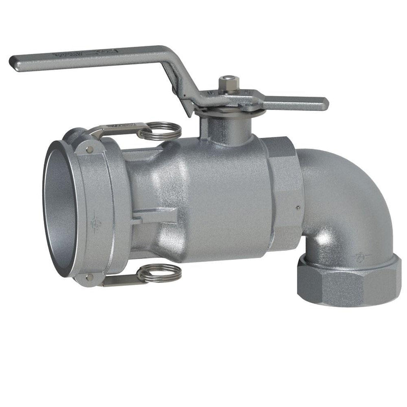 40000200SV (MD20DSW) by PT-Coupling | MAXI-DRY® Dry Disconnect Coupler | Type MDD90 | 90° Swivel Elbow | 2" Coupler x 2" Female NPT | Aluminum | Viton Seal