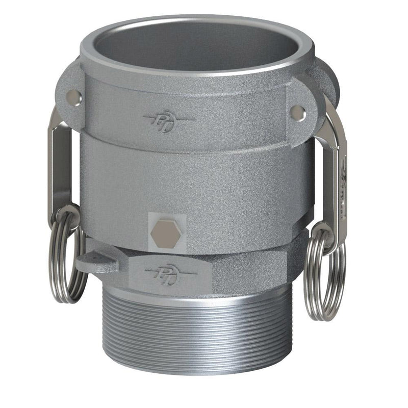 60193000 (30ASV) by PT-Coupling | Swivel Cam & Groove Adapter | Type BSV | 3" Swivel Coupler x 3" Male NPT | Aluminum | Viton Seal