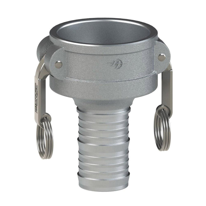 70223025 (30X25C) by PT-Coupling | Reducing Cam & Groove Fitting | Type C | 3" Coupler x 2-1/2" Hose Shank | Hard Coat Aluminum | Buna-N Seal