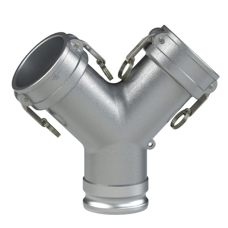 60596061 (60AX60CYHD) by PT-Coupling | Cam & Groove Y Adapter | Type AXCY | 6" Adapter x 6" Coupler x 6" Coupler | Aluminum | Buna-N Seal