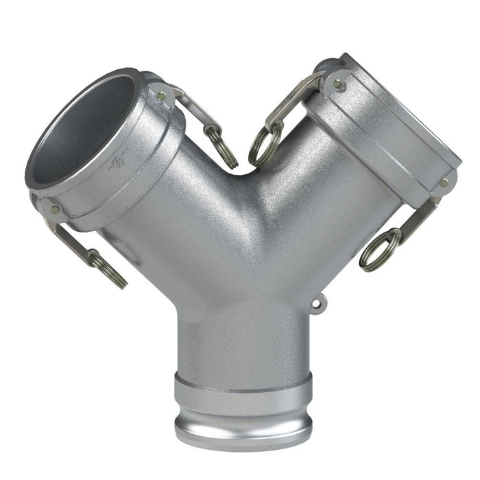 60312020 (20AX20CY) by PT-Coupling | Cam & Groove Y Adapter | Type AXCY | 2" Adapter x 2" Coupler x 2" Coupler | Aluminum | Buna-N Seal