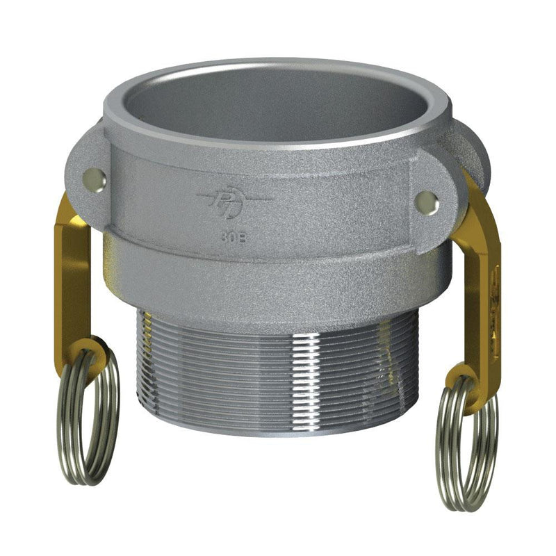 6038000053 (25BFH) by PT-Coupling | Cam & Groove Adapter | Type BFH | 2-1/2" Coupler x 2-1/2" Male Fire Hose (NH) Thread | Aluminum/HB | Buna-N Seal
