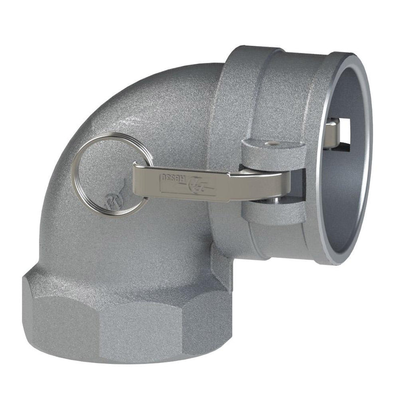 60482000 (20LD) by PT-Coupling | Cam & Groove Adapter | Type LD | 90° Elbow | 2" Coupler x 2" Female NPT | Aluminum/HBS | Buna-N Seal