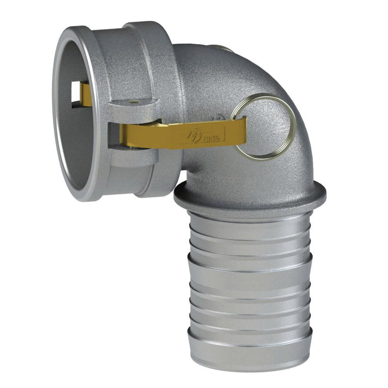 6050000063 (15CL) by PT-Coupling | Cam & Groove Adapter | Type CL | 90° Elbow | 1-1/2" Coupler x 1-1/2" Hose Shank | Aluminum/HB | Buna-N Seal