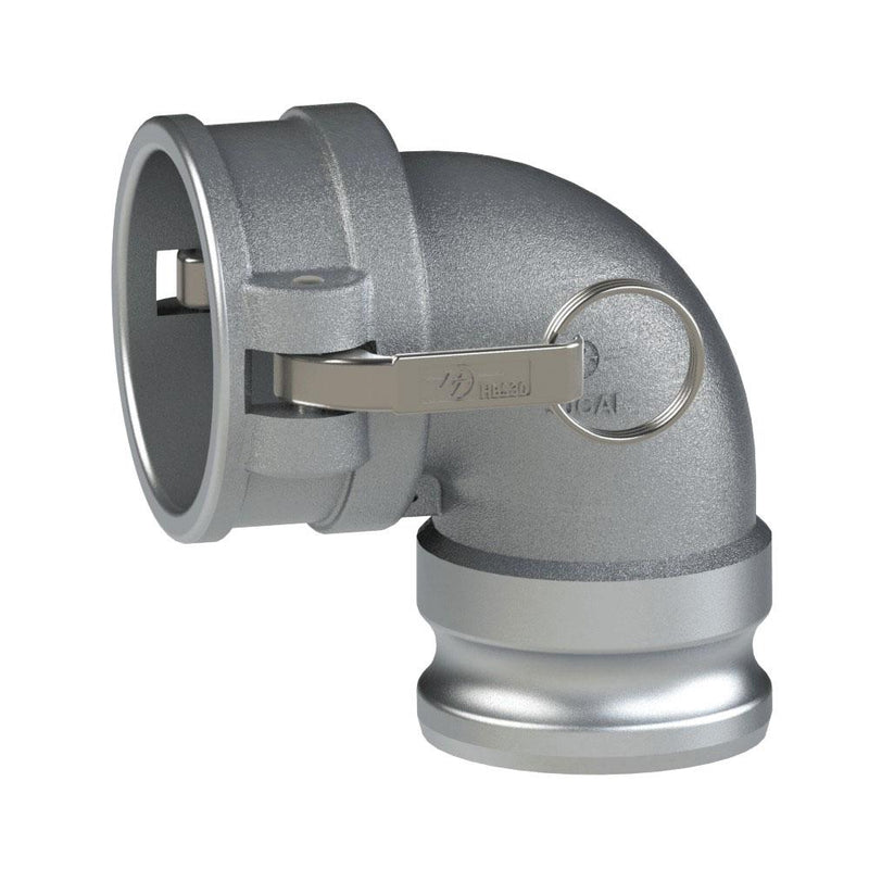 60503130 (30CAL) by PT-Coupling | Cam & Groove Adapter | Type CAL | 90° Elbow | 3" Coupler x 3" Adapter | Aluminum/HBS | Buna-N Seal