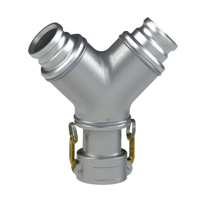 60592020 (20CX20AY) by PT-Coupling | Cam & Groove Y Adapter | Type CXAY | 2" Coupler x 2" Adapter x 2" Adapter | Aluminum | Buna-N Seal