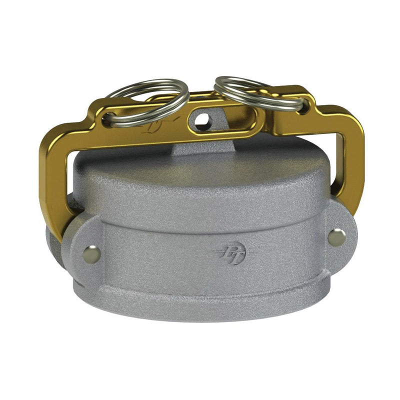 68800040 (40VL) by PT-Coupling | Cam & Groove Dust Cap | with Locking Cam Arms | Type VL | 4" Coupler | Ductile Iron