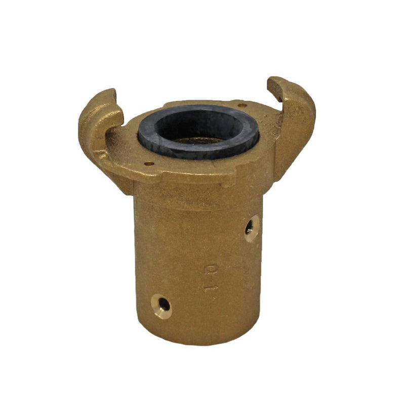 62901000 (10 CSB) by PT-Coupling | Type CSB | Sand Blast Coupling | Chicago-Style Coupler x Hose Barb | 1" Size | 1.88" Hose OD | Brass