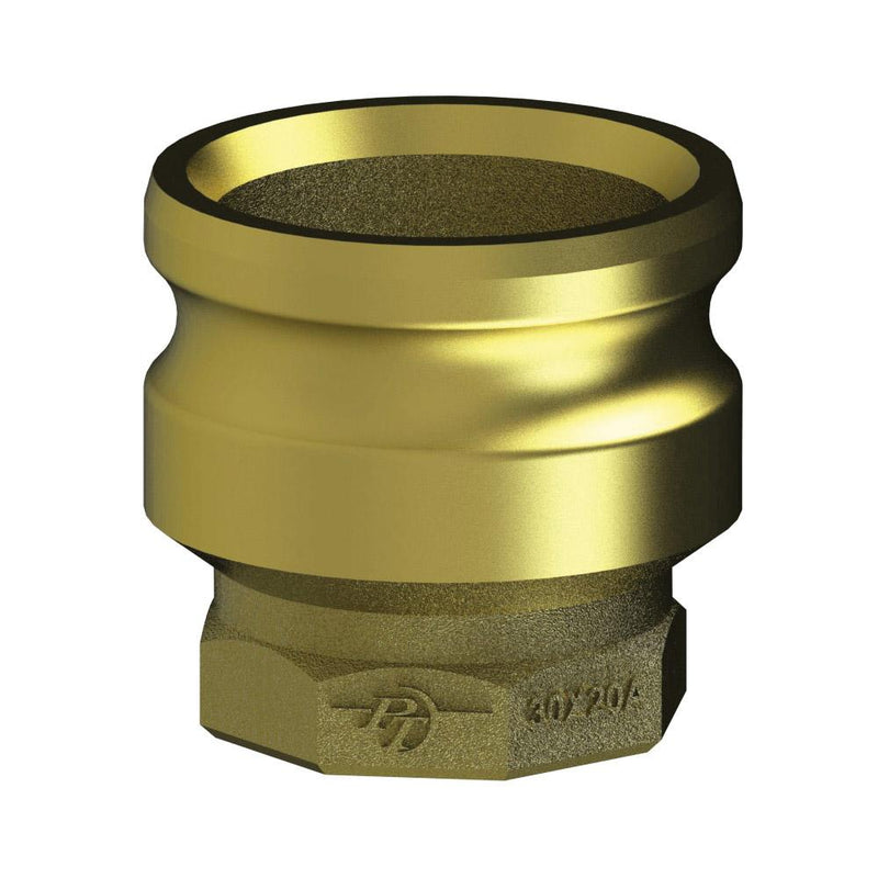 62143020 (30X20A) by PT-Coupling | Reducing Cam & Groove Adapter | Type A | 3" Adapter x 2" Female NPT | Brass