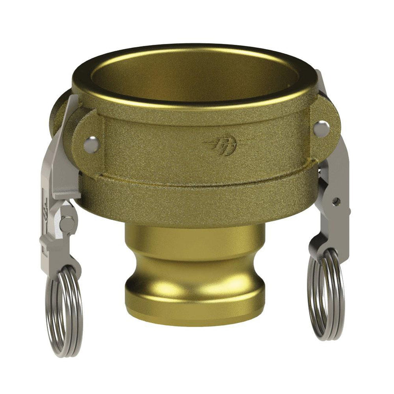 62264020L2 (40CX20A SLII) by PT-Coupling | STA-LOK® II Reducing Cam & Groove Adapter | Type CXA | Short | 4" Coupler x 2" Adapter | Brass/SLS | Buna-N Seal