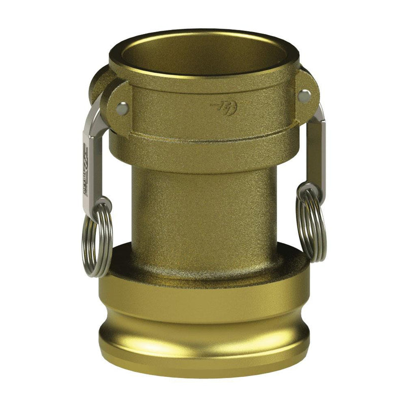 62262040 (20CX40A LONG) by PT-Coupling | Long Reducing Cam & Groove Adapter | Type CXA | 2" Coupler x 4" Adapter | Brass/HBS | Buna-N Seal
