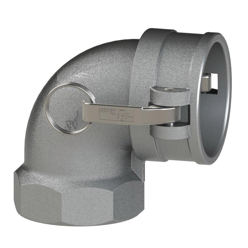 64481000 (10LD) by PT-Coupling | Cam & Groove Adapter | Type LD | 90° Elbow | 1" Coupler x 1" Female NPT | 316 Stainless Steel | Buna-N Seal