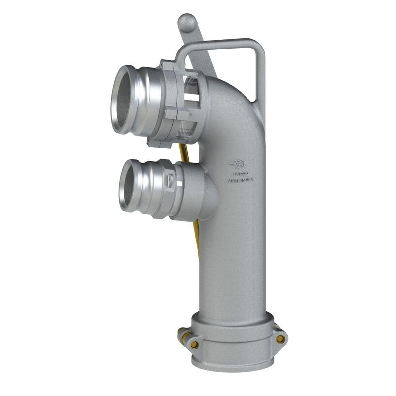 88004030A (UVR400) by PT-Coupling | Petroleum Handling Single Point Vapor Recovery Elbow (Coaxial Delivery Elbow | Product Top, Vapor Bottom) with 3" Adapter