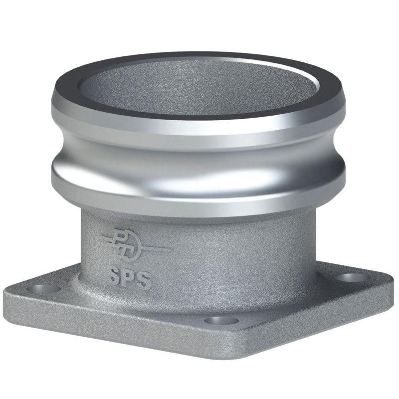 SPS100025 by PT-Coupling | Fitting for Safety Pumping Systems | 3" Male Cam & Groove x Flange | Aluminum