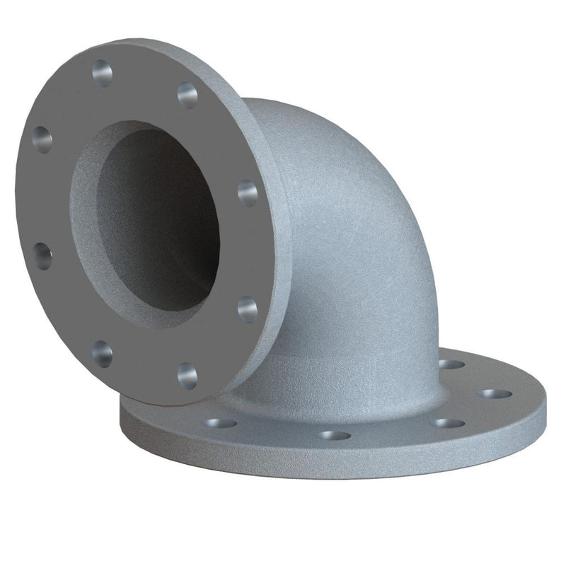 SPS100385 by PT-Coupling | Fitting for Safety Pumping Systems | 90° Elbow | 4" TTF Round Flange x Flange | Aluminum
