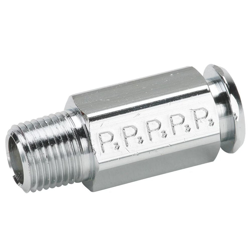 391P-6-4 by Parker | Poly-Tite Fittings | Coupler Body | 3/8" Insert Diameter x 1/4" Male Pipe Thread | 11/16" Hex | 1.41" Length | Straight | Chrome Plated Brass | Pack of 5