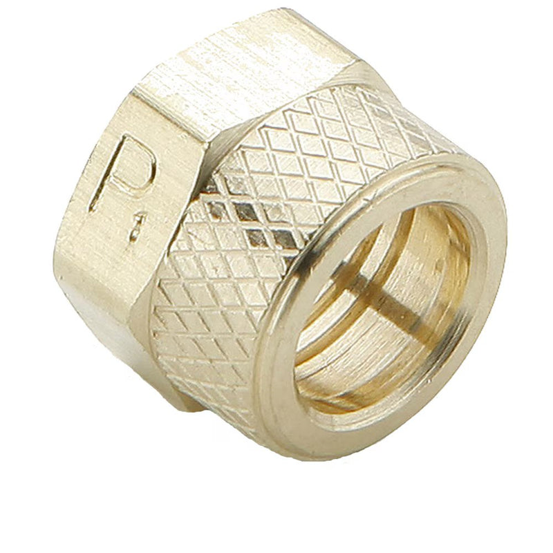 61PN-4 by Parker | Poly-Tite Fittings | 1/4" Tube Size Nut x 3/8" Thread | 7/16" Hex | Straight | Brass | Pack of 25