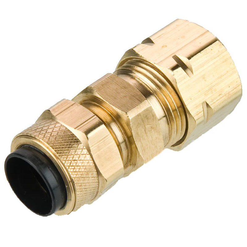 62PCA-4 by Parker | Poly-Tite Fittings | Union | 1/4" Tube Size x 3/8" to 7/16" Thread | 7/16" Hex | 1.25" Hex | Straight | Brass | Pack of 10