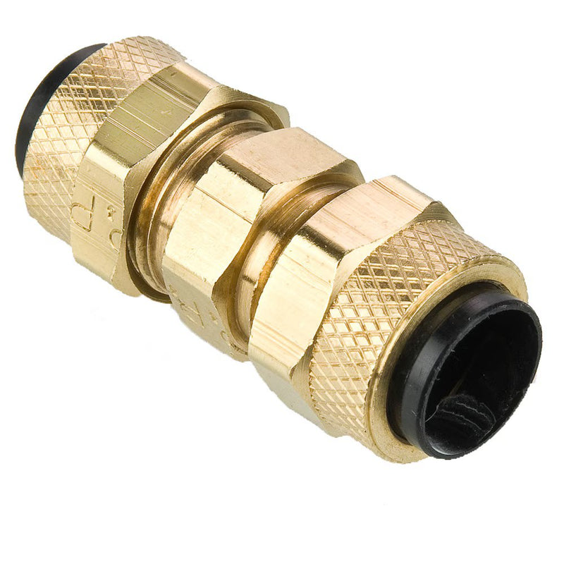 62P-4 by Parker | Poly-Tite Fittings | Union | 1/4" Tube Size x 3/8" Thread | 3/8" Hex | 1.17" Length | Straight | Brass | Pack of 100
