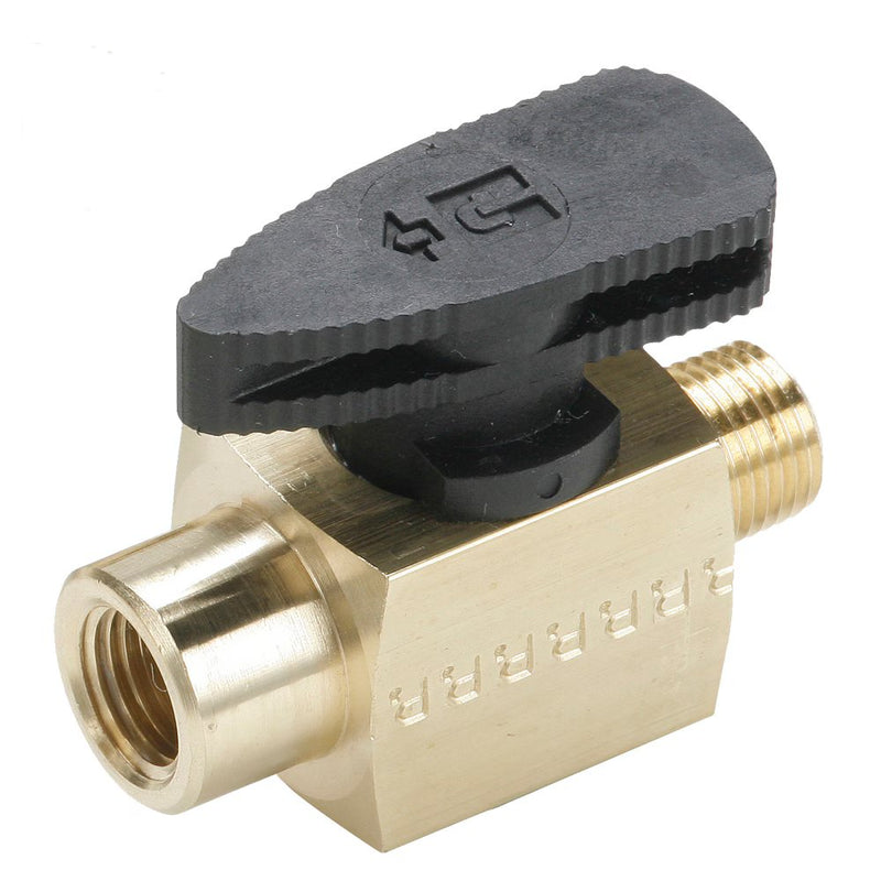 PV608-4 by Parker | Plug Valve | 1/4" Female-Male Pipe Thread | 2.06" Length | Straight | Brass | Pack of 10
