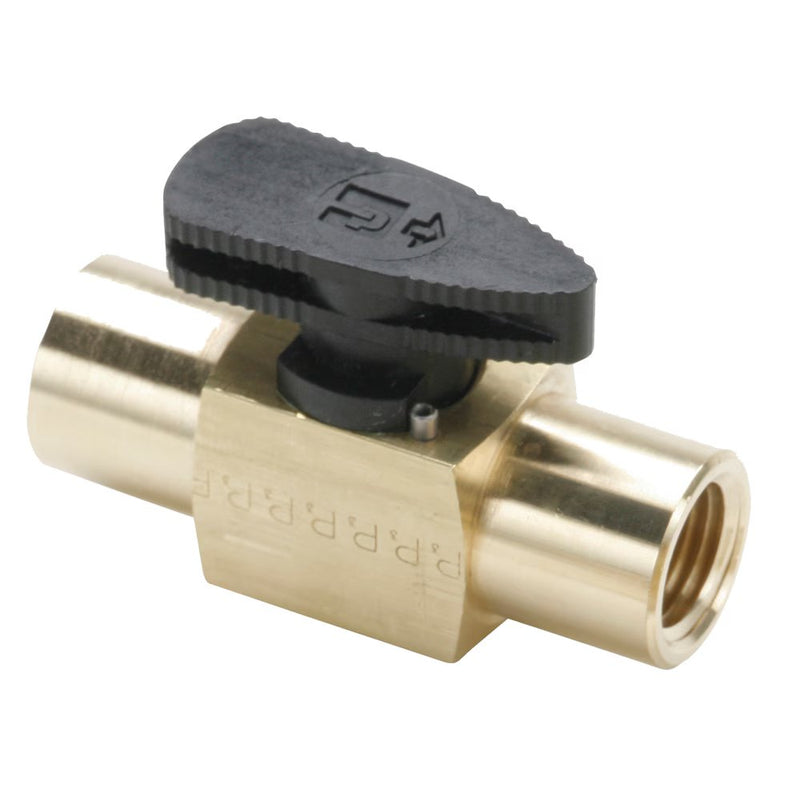 PV609-4 by Parker | Plug Valve | 1/8" Female Pipe Thread | 2.10" Length | Straight | Brass | Pack of 10