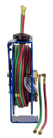 P-W-125 by Coxreels | P-W Series | 200 PSI Dual Hose Spring Driven Hose Reel for Oxy-Acetylene Welding | 1/4" Hose ID, 1/4" FNPT Inlet x 1/4" MNPT Hose End | Steel | 25ft EPDM Hose Included
