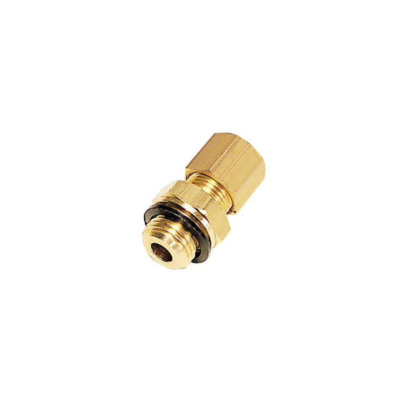 0101 14 21 by Parker | Legris Stud Fitting w/ Captive Sealing Washer | 14 mm Tube Size x 1/2" Male BSPP Thread | 27 mm Hex (F) | 24 mm Hex (F1) | Straight | Brass