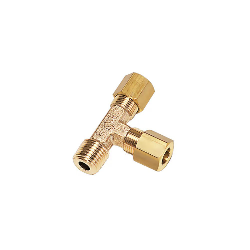 0103 08 13 by Parker | Legris Stud Fitting | 8 mm Tube Size x 1/4" Male BSPT Thread | 14 mm Hex | 50 mm Length | Tee | Brass | Pack of 10